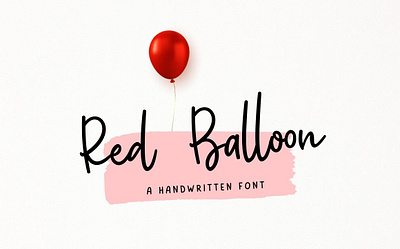 Red Ballon Handwritten Font design font handwritten lettering logotype script