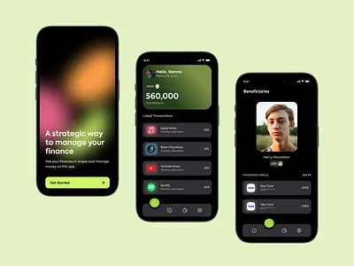 Digital Banking App animation banking beautiful dribbble dribbbleinspiration fintech graphic design green inspiration inspo mobile ui uidesign ux