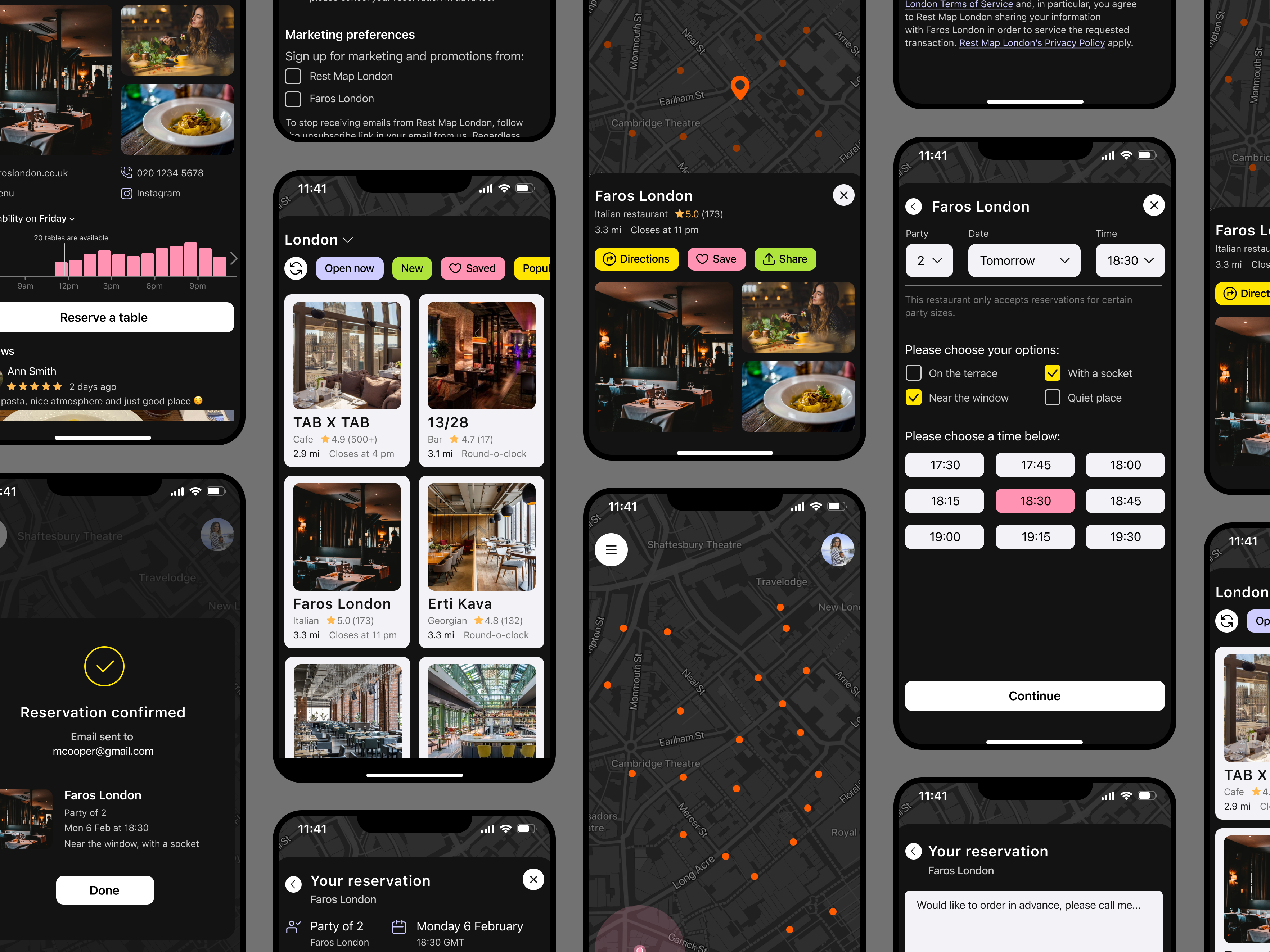 Example of Restaurant Map – Mobile App