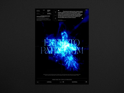 Expectro Patronum, Poster (2/5) 3d 3d animation 3d graphics 3d motion animation creative design experiment figma graphic design hogwarts illustration layout motion graphics poster collection typography ui uidesign uiux webdesign