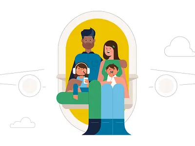 Trip to India character design emirates family family portrait flat flight happy holiday illustration india portrait travel vector