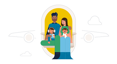 Trip to India character design emirates family family portrait flat flight happy holiday illustration india portrait travel vector