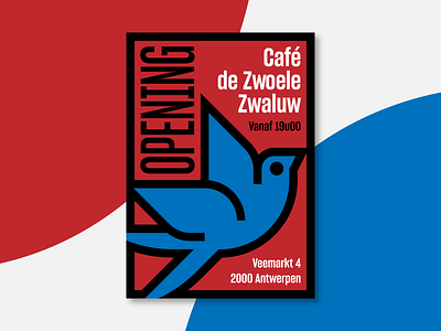 De Zwoele Zwaluw - Flyer Design bar beer bird bold branding flyer geometric icon logo minimal modernist pub swallow symbol