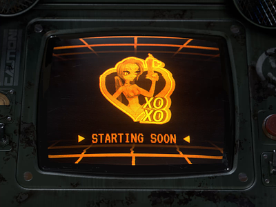 Customisable Twitch Starting Soon Screen Online Maker animation branding coming soon customise design download fallout gif hud logo loop starting soon twitch ui youtube