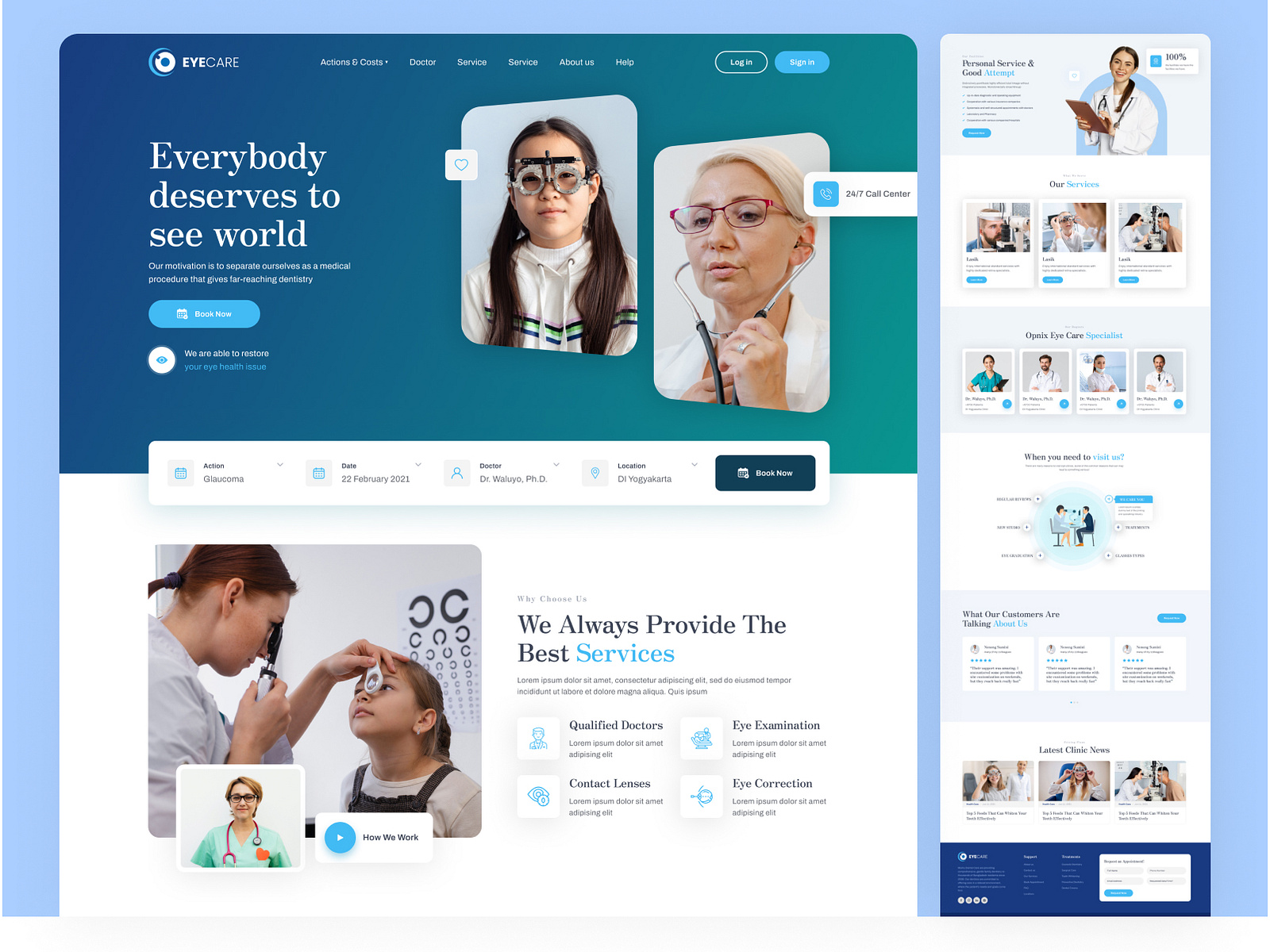 EyeCare Landing Page by Md Shakib Hossain on Dribbble