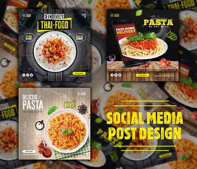 SOCIAL MEDIA POST DESIGN adobe photoshop advertisement advertising brand identity branding business delicius design food food advertisement food lover graphic design pasta pasta ad restaurant restaurant ad social media social media ad social media design social media post