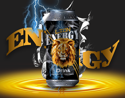 Lion Energy Drink branding design graphic design illustration logo motion graphics typography ui ux vector