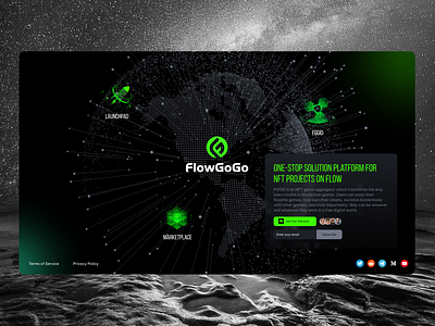 FlowGoGo One-Stop solution NFT platfrom darkui design homepage nft platform space ui