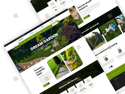 Responsive Landing page design - Naturescape agency branding creative design gardening homepage illustration landing page landscape minimal mockup outdoor living patio responsive services ui ux web web design web page