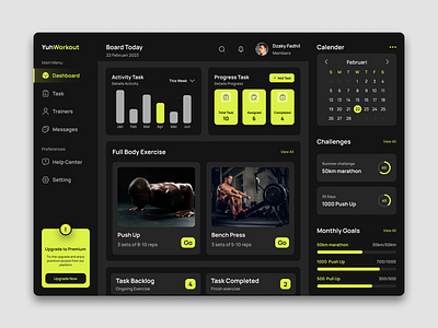 YuhWorkout ~ Dashboard design ui