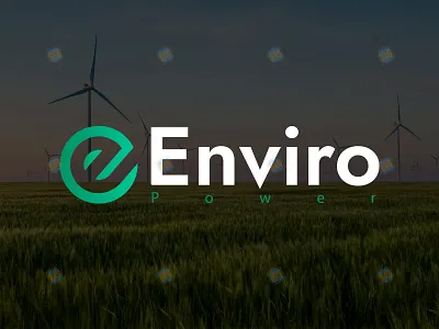 Green energy logo design "Enviro Power" brand branding creative design eco ecofriendly energy environment firm gogreen graphic design green greenenergy logo logodesign minimal power solarpower sustainable vector