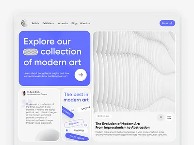 Modern art website art artist design figma landing modern ui ux