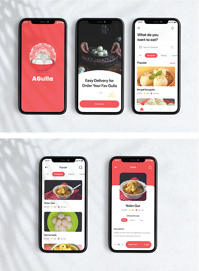 AGulla Mobile APP UI branding design food foodapp graphic design illustration indian sweet swiggy ui ux vector zomato