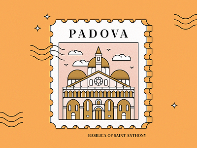 Postage Stamp of Padova, Italy architecture artwork building buildings design graphicdesign illustration italy italy illustration lineart padova padua stamp stamp collection stamp design vector vector graphics vectorart