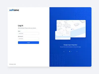 Log in page dashboard login ui