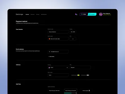 KryptX - Gamified crypto trading platform settings screen community platform crm dashboard crypto dashboard esports app esports dashboard esports website fanbase app fanbase platform fandom platform game marketplace game platform gaming app gaming dashboard gaming website influencer marketing platform p2p marketplace saas dashboard saas website web3 gaming