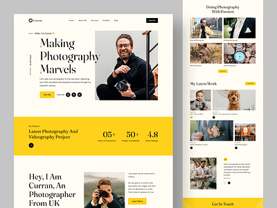 Photographer Portfolio Website - Curran design homepage landing page photographer photography portfolio uihut web design web design resources web ui webdesign webfloe expert webflow webflow design webflow designer website website design