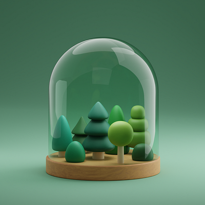 Tree Under The Dome 3d blender