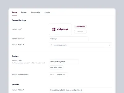 Settings - Edit Profile change profile picture design edit profile edit profile page edtech education education software form minimal minimal design profile sass settings settings page side nav ui ux