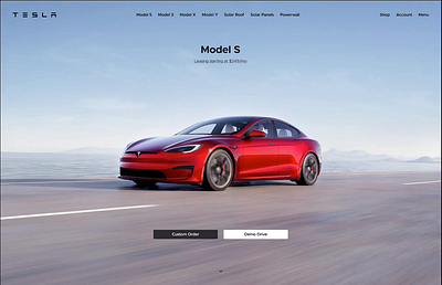 Tesla Website design figma ui