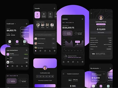 Mobile Banking App Concept analytic app bank banking card charts credit dashboard debit design fintech ios neobank saving transactions transfers ui