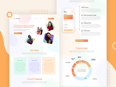 The People's Token (Landing Page) branding colorful colors design graphic design orange ui ux web design webdesign