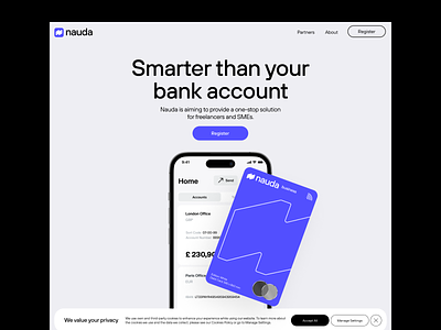 Nauda Web banking app branding design fintech graphic design identity landing mobile ui web webdesign website