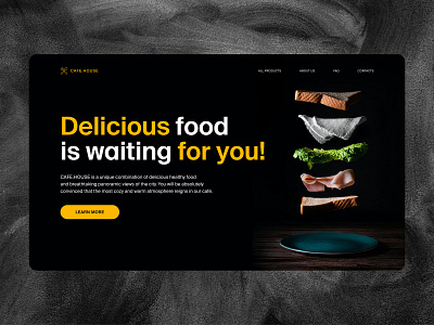 First screen, design concept - CAFE.HOUSE branding design figma graphic design homepage illustration photoshop ui user experience user interface ux web web design