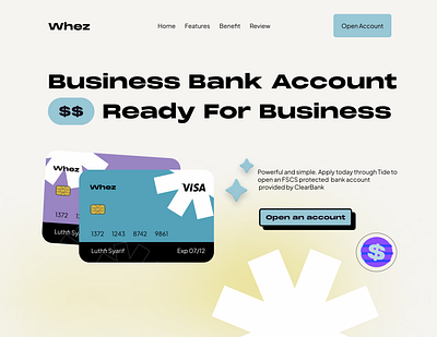 Whez Bank-Landing Page bank design landingpage ui uiux