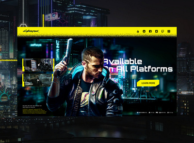 Game promo site Cyberpunk design graphic design ui ux