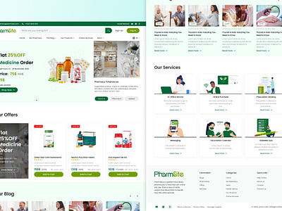 Online Pharmacy Platform Design branding clickable design figma graphic design logo medicines pharmacy ui user experience ux webdesign website wireframe