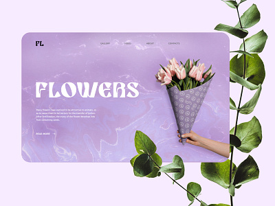 First screen, design concept - Flower shop branding design figma graphic design homepage illustration photoshop ui user experience user interface ux web web design