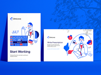 Clinicova Brand app assistant blue branding clinics colors design doctors graphic design healthcare help identity illustration logo medical medical app