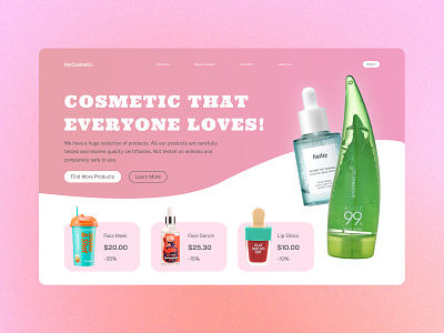 First screen, design concept - MyCosmetic branding design figma graphic design homepage illustration photoshop ui user experience user interface ux web web design