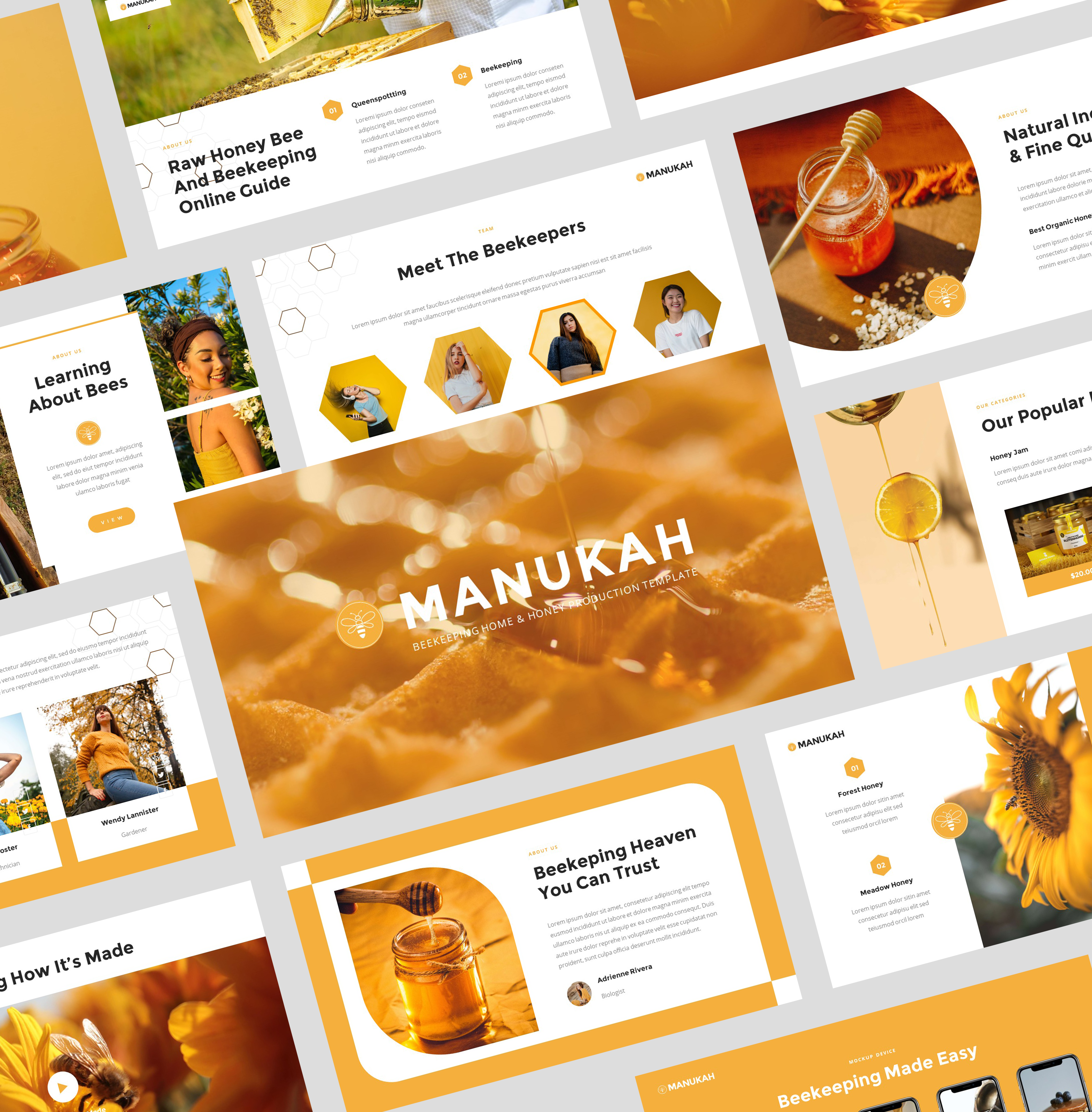 Manukah - Beekeeping Home & Honey Shop Google Slides Template production