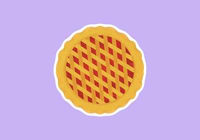Cherry Pie Sticker cherry cherry pie illustration pie print sticker stickers texture vector