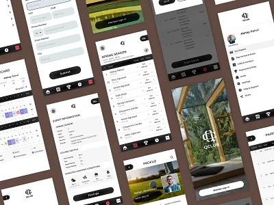 QCLUBE app adobe app appdesign dailyui dailyux design figma figmadesign golf graphic design inspiration interactiondesign profile research statistics ui uiapp uiux userinterface ux