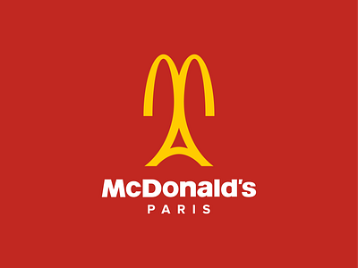 Mcdonald's Paris logo branding burger design fast food food logo logodesign logodesigner mark mcdonalds order paris symbol