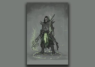 Skeletal Mage Character Painting art artist artwork character character design creative design design art digital painting digitalart fantasy game design illustration logo mage ui video game wallpaper