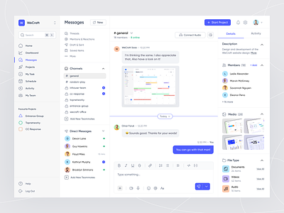 Message Inbox — Project Management chat clean ui conversation dashboard inbox message minimal product design project management saas task app task management ui design web ui