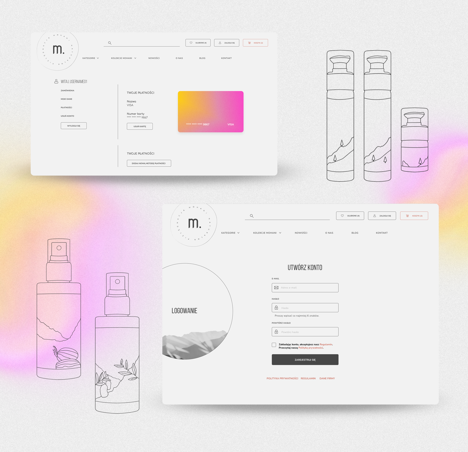 E-commerce Desktop Design for Natural Cosmetics Brand beauty branding checkout cosmetics design e commerce eco natural ui