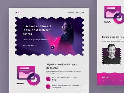 Investment platform: website design analytics design designer financial fintech graph header invest investment platform investment website investor landing page trend ui design visual website website design