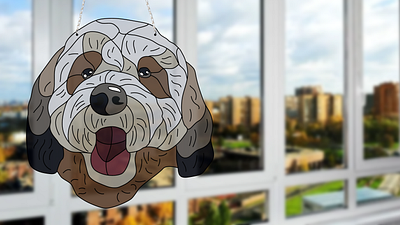 Sketch of a dog for stained glass artwork decorative design graphic design illustration illustrator photoshop stained glass vector вітраж дизайн