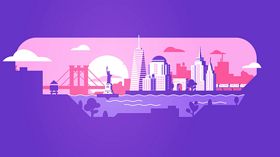 NYC Skyline after effects animated animation design illustration illustrator new york nyc skyline vector