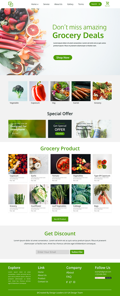 Grocery Shop Website UI/ UX Design adobe photoshop branding graphics design illustration ui ux