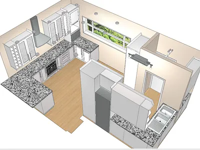 Flat 2D Kitchen Designs digital art illustration interior design kitchen design