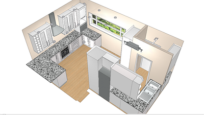Flat 2D Kitchen Designs digital art illustration interior design kitchen design