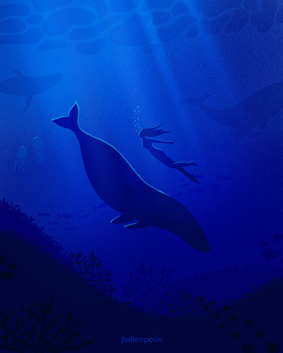 Underwater adobe art graphic design illustration ocean photoshop sea underwater vector water worldoceanday