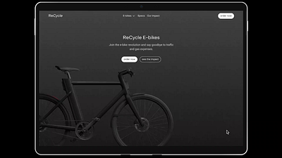 E-bikes website - Relume Design Challenge 2 design challenge desktop design e bike website graphic design landing page rdl2 ui ux