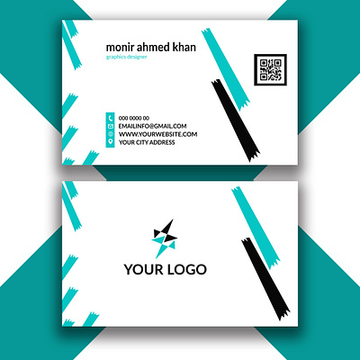modern visiting card design template 3d animation app branding business card design design graphic design illustration logo monir360 ui